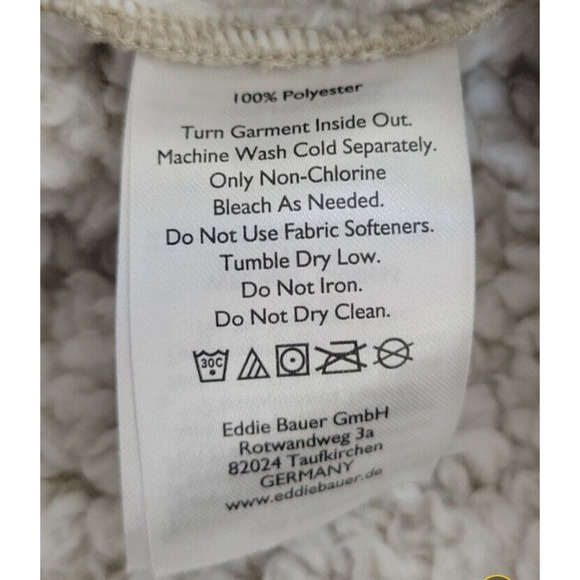 Eddie Bauer Tan Turtleneck Sherpa Long Sleeve Pullover Sweater Women's Size XL - Picture 7 of 7